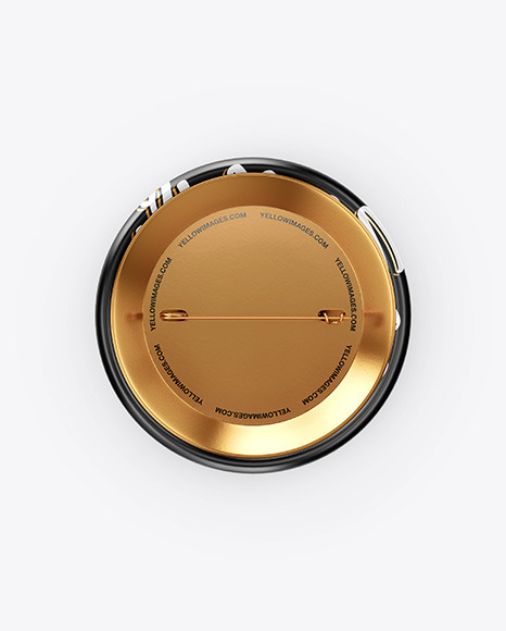 Circle Button Pin Mockup - Front &amp; Back Views