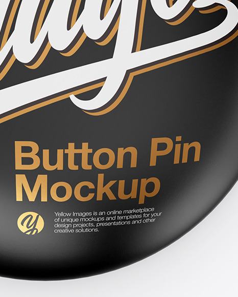 Circle Button Pin Mockup - Front & Back Views