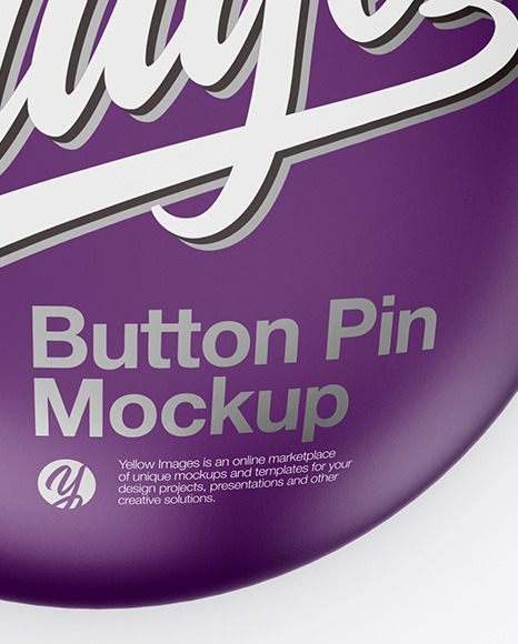 Circle Button Pin Mockup - Front & Back Views