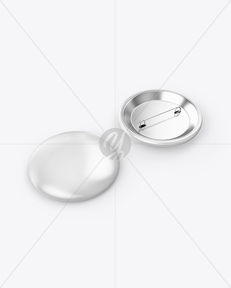 Two Circle Button Pins Mockup