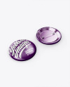 Two Circle Button Pins Mockup