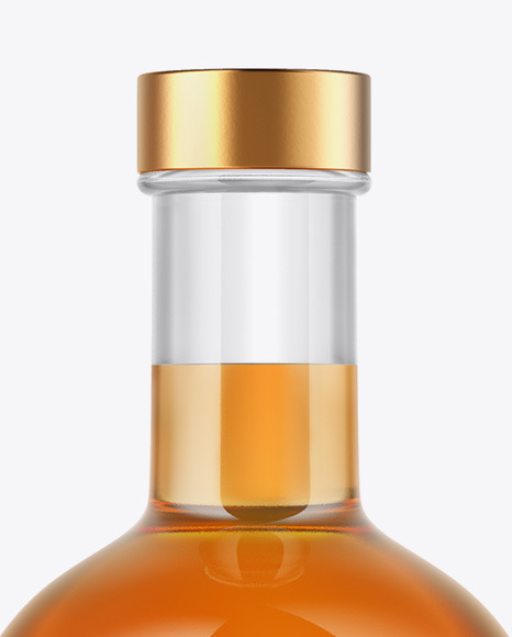 Clear Glass Whiskey Bottle Mockup