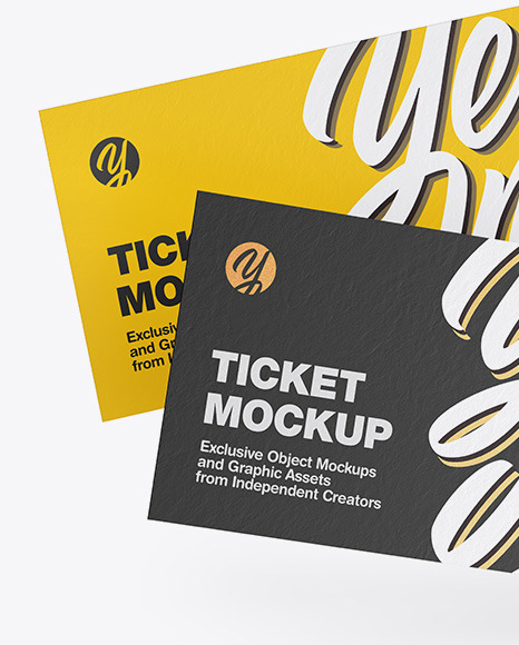 Two Paper Tickets Mockup