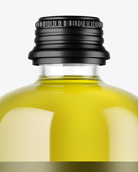 Clear Glass Bottle with Oil Mockup Clear Glass Bottle with Oil Mockup