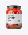 Clear Glass Jar with Tomatoes Mockup