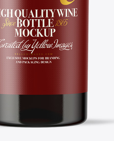 Green Glass Red Wine Bottle Mockup