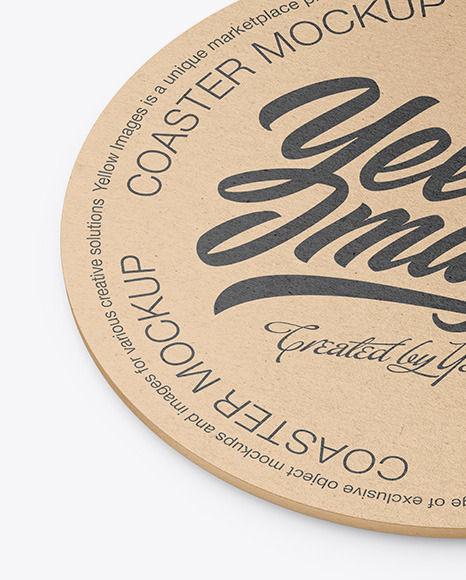 Kraft Beverage Coaster Mockup