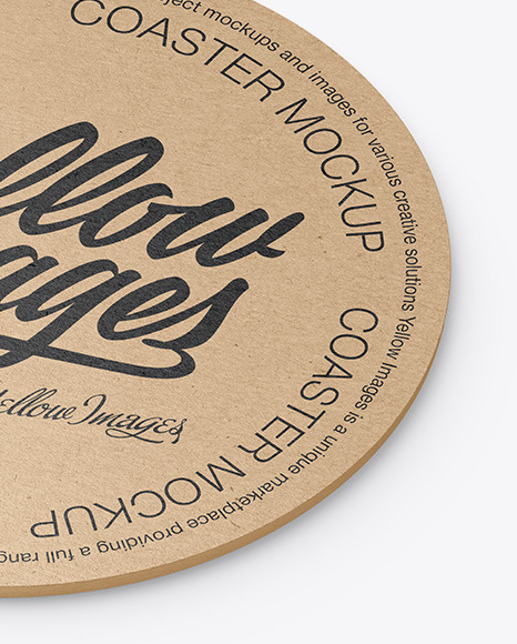 Kraft Beverage Coaster Mockup