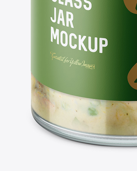 Glass Jam Jar With Screw Lid Mockup - High-Angle View