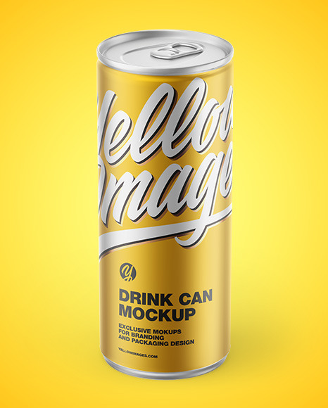 Matte Metallic Drink Can Mockup