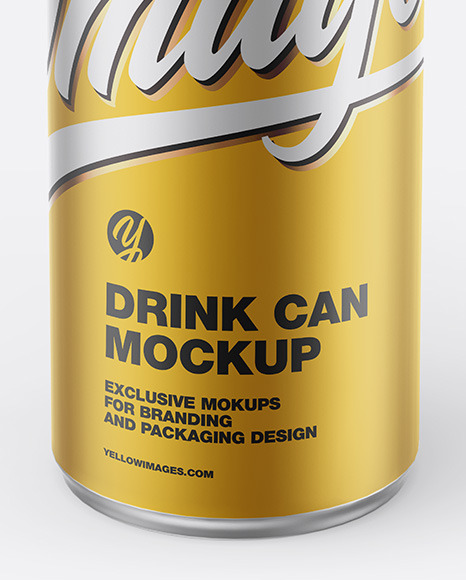 Matte Metallic Drink Can Mockup