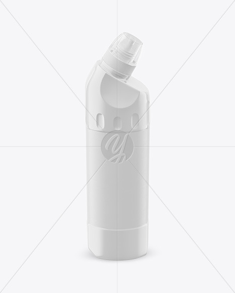 500ml Glossy Plastic Toilet Bowl Cleaner Bottle Mockup - Front View (High Angle Shot)