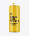 250ml Glossy Aluminium Drink Can Mockup