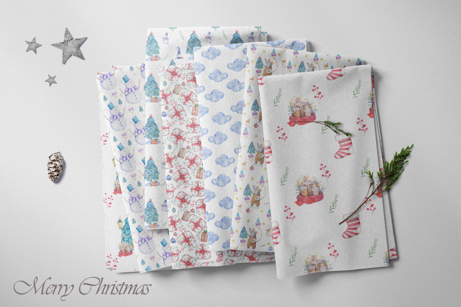 Christmas Story Watercolor cute Rats Christmas Story Watercolor cute Rats