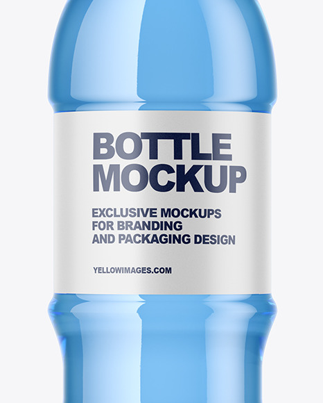 Blue PET Bottle Mockup