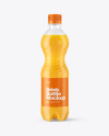 500ml PET Bottle With Orange Drink Mockup