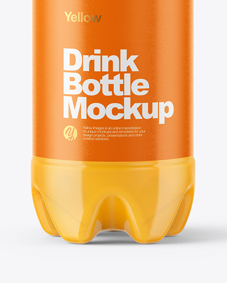 500ml PET Bottle With Orange Drink Mockup