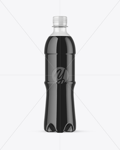 PET Bottle with Black Water Mockup