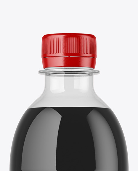 PET Bottle with Black Water Mockup