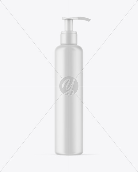 Matte Cosmetic Bottle with Pump Mockup