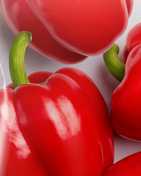 Plastic Bag With Red Sweet Peppers Mockup