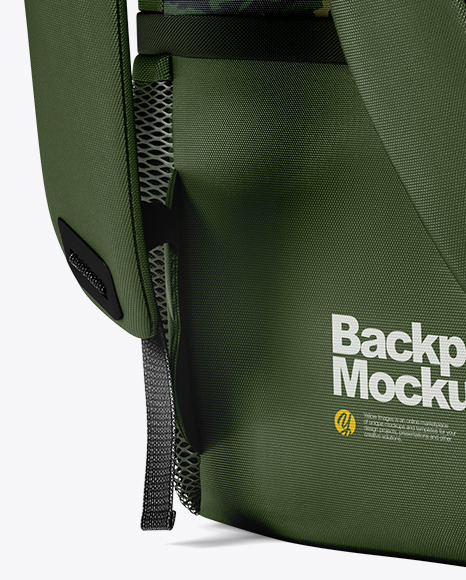 Backpack Mockup - Back Half Side View