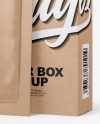 Kraft Paper Box with Kraft Sachet Mockup