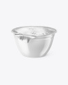 Glossy Plastic Cup with Foil Lid Mockup