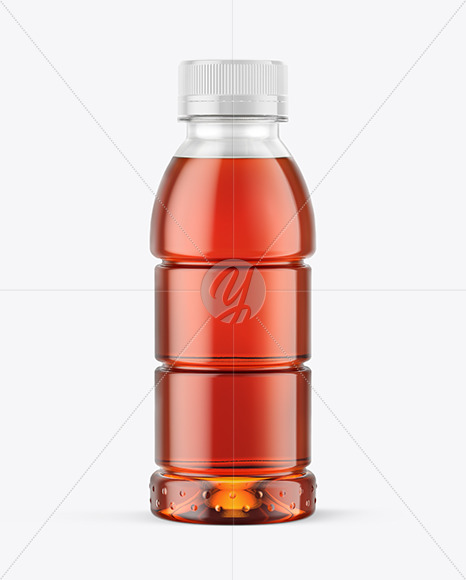 Tea Bottle with Condensation in Shrink Sleeve Mockup