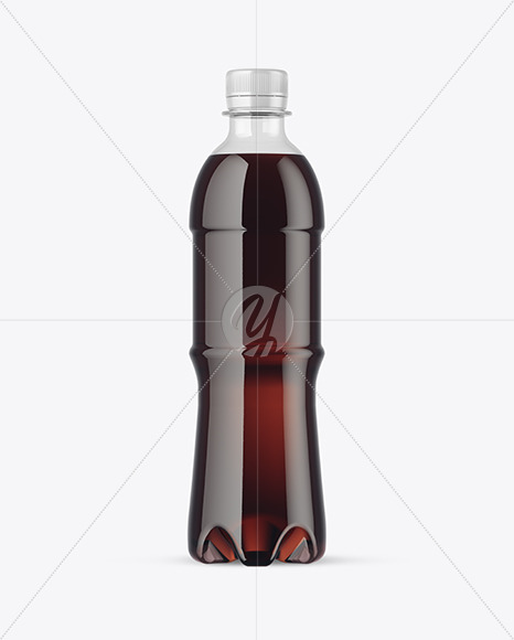 PET Bottle with Dark Drink Mockup