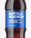 PET Bottle with Dark Drink Mockup