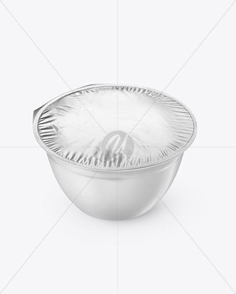 Matte Plastic Cup with Foil Lid Mockup