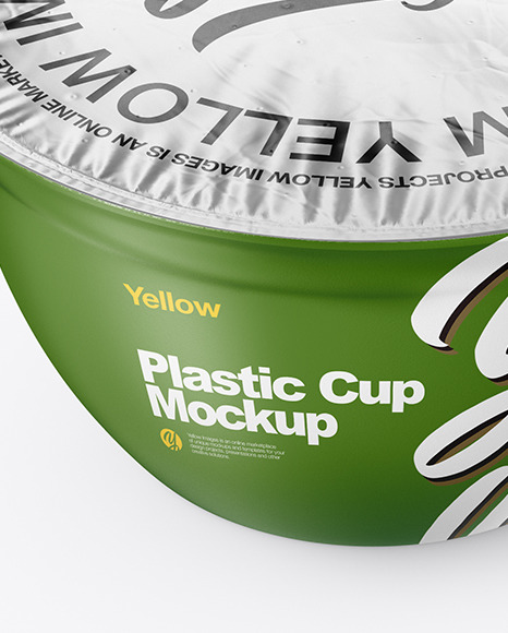 Matte Plastic Cup with Foil Lid Mockup