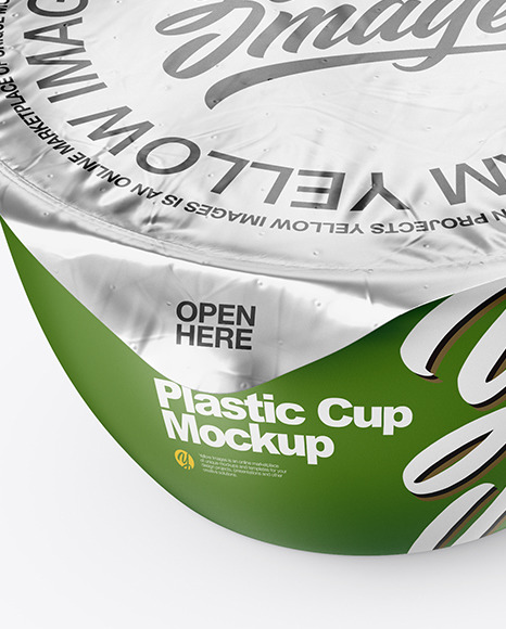 Matte Plastic Cup with Foil Lid Mockup