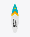 Surfboard Shortboard with Colored Border Mockup - Front View