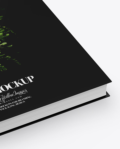 Book w/ Glossy Cover Mockup - High Angle Shot