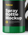 Glossy Spray Bottle with Box Mockup