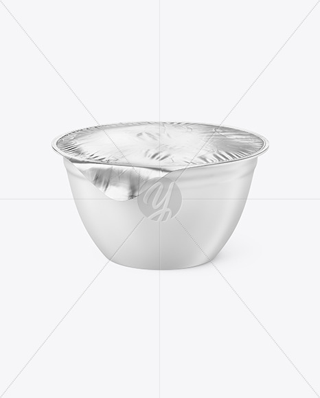 Matte Plastic Cup with Foil Lid Mockup