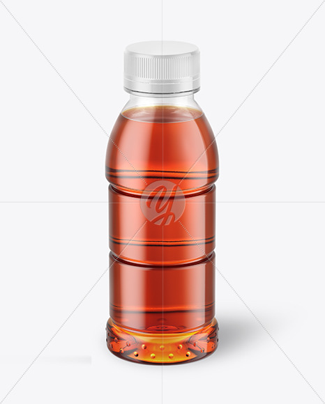 Tea Bottle with Condensation in Shrink Sleeve Mockup