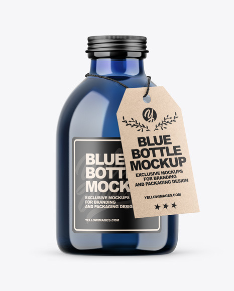 Blue Bottle Mockup - Gin+design