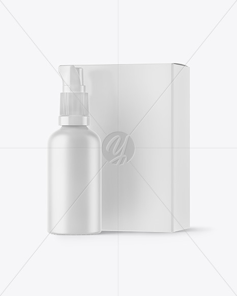 Matte Spray Bottle with Box Mockup