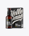 Amber Spray Bottle with Box Mockup Amber Spray Bottle with Box Mockup