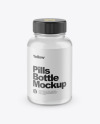 Empty Clear Glass Pills Bottle Mockup