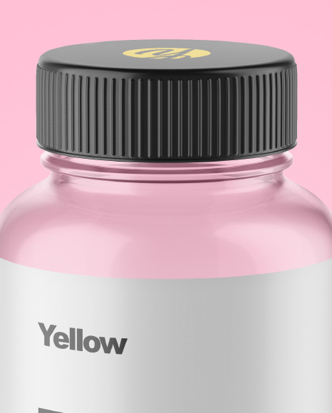 Empty Clear Glass Pills Bottle Mockup