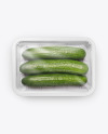 Plastic Tray With Cucumbers Mockup