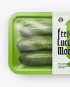 Plastic Tray With Cucumbers Mockup