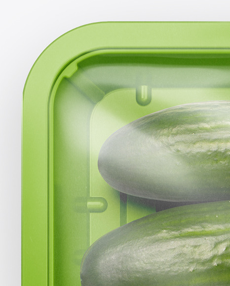 Plastic Tray With Cucumbers Mockup