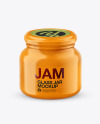 Glass Raspberry Jam Jar in Shrink Sleeve Mockup