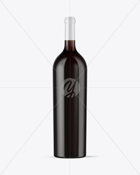 Antique Green Glass Red Wine Bottle Mockup