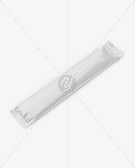 Glossy Stick Sachet Mockup - Half Side View